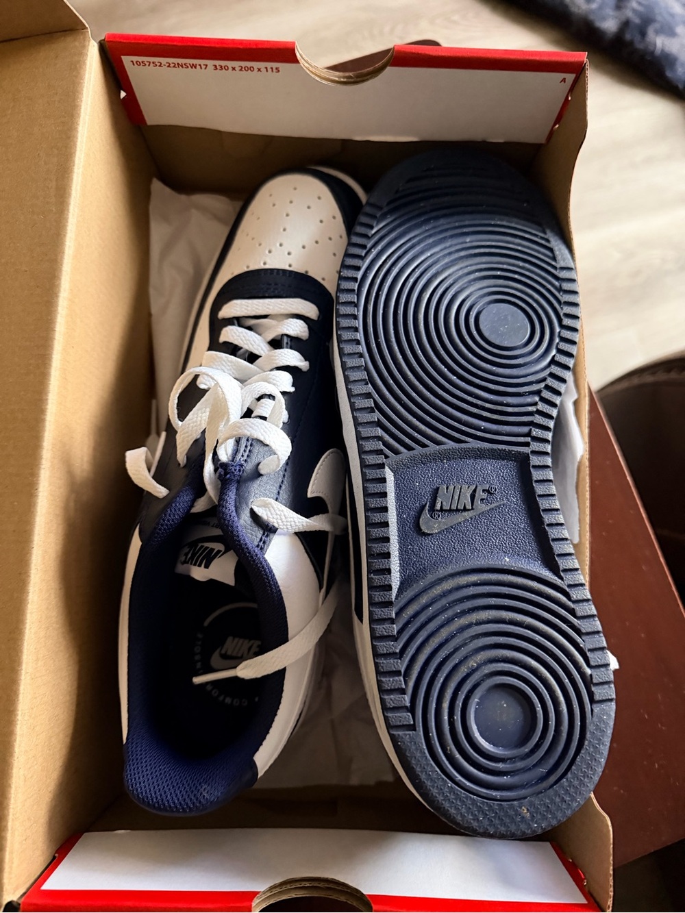 Nike Court Vision Lo in Midnight Navy and White - Picture 5 of 8